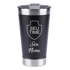 Copo Inox térmico Gravado a laser personalizado 473 ML com Tampa e abridor