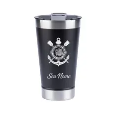 Copo Térmico 473ml  Personalizado a laser Corinthians e Nome Verao