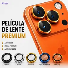 Película Lente Câmera iPhone Metal Premium Protetor 3D Anti Risco iPhone 17 16 15 14 13 12 11 Pro Max Plus