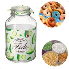 Pote Hermético 5 Litros Vidro Transparente Ideal Para Arroz Feijão Biscoitos e Conservas