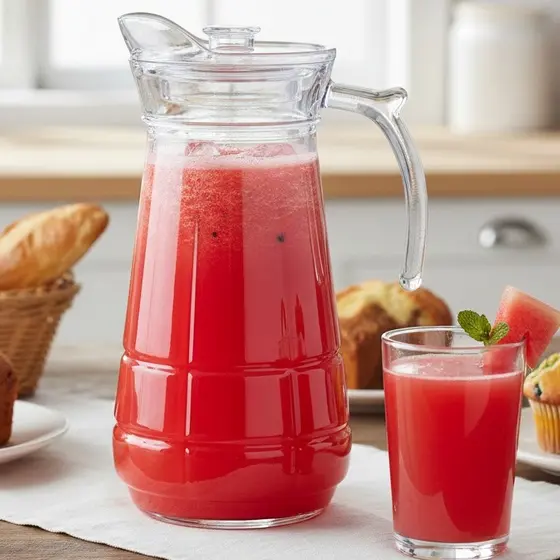 Jarra de Vidro 1,7L com Tampa Acrílica para Água e Suco Transparente