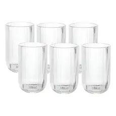 Jogo de  6 Copos de Vidro Canelado Sleek 420ml Mimo Style
