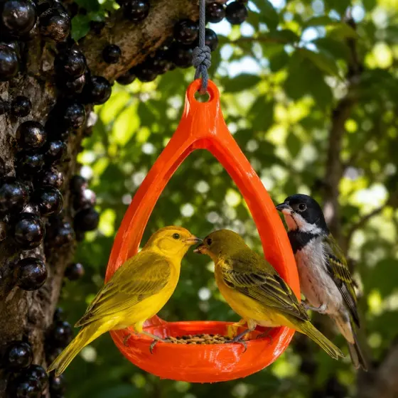 Comedouro para Pássaros Externo Cocho Aves Silvestres e Pets