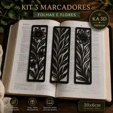 Kit Com 03 Conjuntos Marcadores De Páginas Para Bíblia - Livros e Revistas - Seleção Folhas E Flores