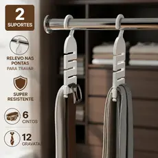 Cabides Organizadores De Cintos Gravatas Para Guarda-Roupas Closet de Luxo Escritório Lojas  6 ou 12