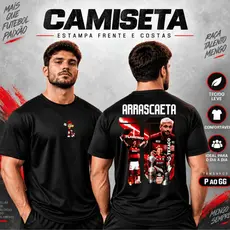 Camiseta Masculina Dry Fit Mengão Jogadores Camisa DryFit Futebol Flamenguistas Arrasca Pulgar