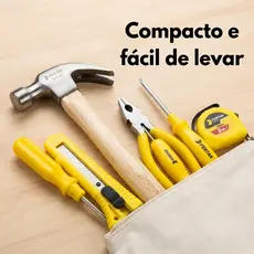 Kit Ferramentas com Martelo Alicate Trena Estilete Chaves Uso Doméstico Reparos