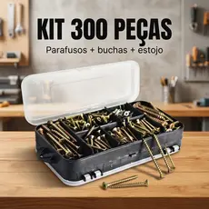 Kit Parafuso e Bucha com Estojo Organizador Jogo Completo Para Fixação Parede