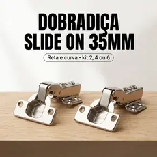 Kit Dobradiça Slide Reta Curva 35mm  Móveis Planejados Porta Armário