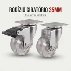 Rodinha Para Móveis Silicone Giratório Anti Risco Alta Resistencia Kit Rodizio