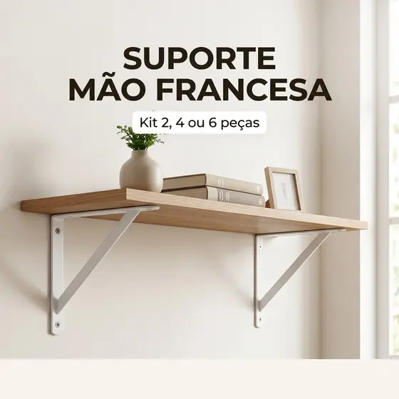 Suporte Para Prateleira Aço Mão Francesa Kit Resistente
