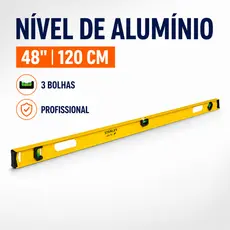 Nível De Alumínio 48'' 120cm Profissional 3 Bolhas Stanley