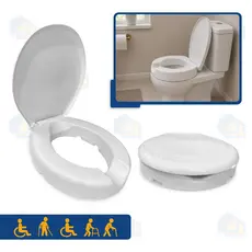 Assento Sanitário Elevado 7,5cm Tampa Vaso P/ Idosos Deficiência Pós Cirurgia P/ Cadeira de Banho