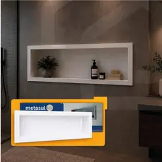Nicho de Parede Embutir 30x90 Banheiro Acabamento Gloss Plástico de Engenharia Metasul
