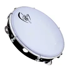 Pandeiro Profissional 10 Polegadas Pele Leitosa/Preta ABS - Web Music Shop