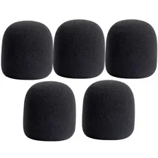 Kit 5 Espumas Protetora Universal Para Microfone - Condensador Pop - Modelo SM58 - Com e Sem Fio - PRETAS