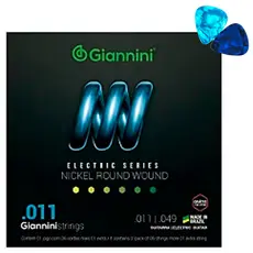 Encordoamento Para Guitarra Giannini Niquel .011 GEEGST11 + 2 Palhetas