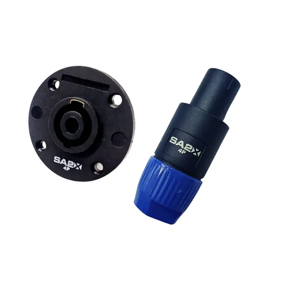 Kit Conector Plug Speakon Macho E Fêmea Painel 4 Polos