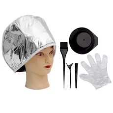 Kit Touca Térmica Elétrica 220v Kit Aplicação De Cosméticos  Pincel Cumbuca Luva e Bico de Pato Para Cabelos
