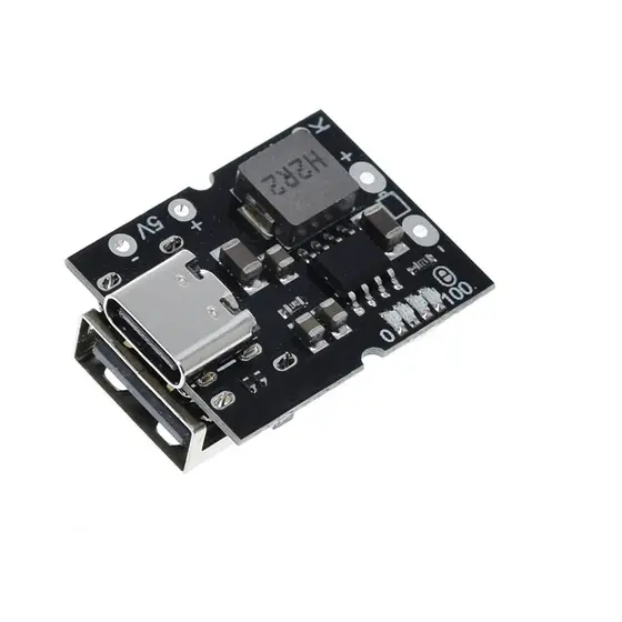 Carregador de Bateria de Lítio 5V 2A e Conversor STEP UP USB C