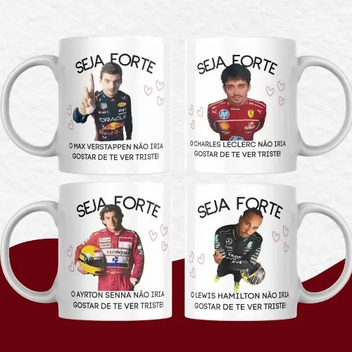 Caneca Fórmula 1 Meme Seja Forte | Presente Não ia gostar de te ver triste Corredores Xicara
