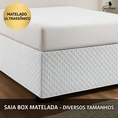 Saia Box Matelada Ultrassônica para Cama Box – Vários Tamanhos PERCAL 200 FIOS Com ELÁSTICO