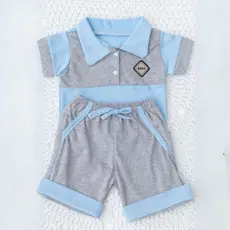 Conjunto bebê Menino Mauricinho linha baby com camiseta polo e shorts Récem Nascido Do 0 a 6 meses
