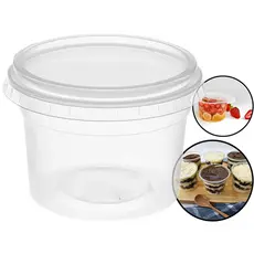 25und Pote Plástico Redondo 380ml Descartável Com Tampa Bolo No Pote Açaí Marmita Freezer Microondas Embalagem