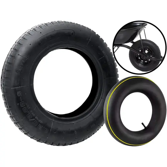 Kit Pneu Com Câmara De Ar Carriola Carrinho De Mão Pedreiro Pneu Completo Fertak
