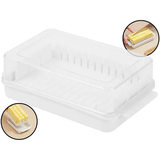 Porta Manteiga Margarina Frios Manteigueira Plástica Com Tampa Retangular Mesa Posta 14cm