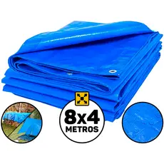 Lona Plástica 100 Micras 8x4 Metros De Proteção Impermeável Cobertura Barraca Piscina Camping Pesca Multiuso