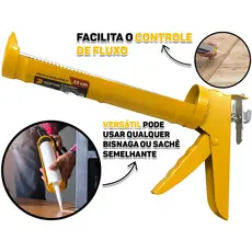 Aplicador Pistola De Silicone Cola 9 Polegadas Tubo Vedação Profissional Aço Reforçado Fertak