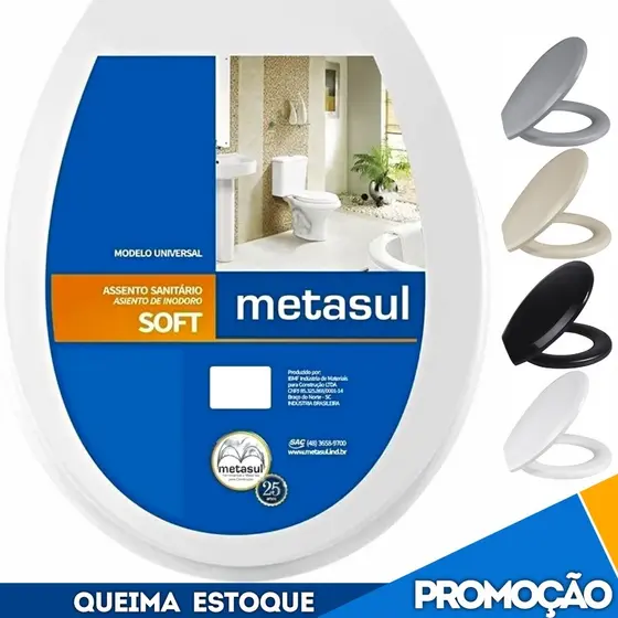 Assento Sanitário Tampa Vaso Basico Soft Oval Celite Deca Logasa Icasa Incepa Metasul
