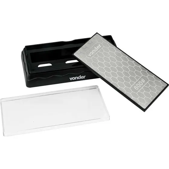 Pedra para afiar diamantada base de 7" dupla face G600/1200 Vonder