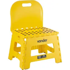 Banqueta Plástica Dobrável Amarela Altura 220mm Vonder