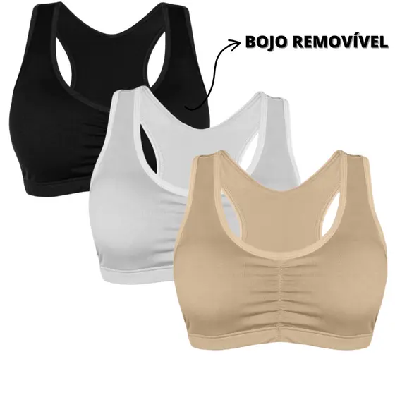 Top Fitness Nadador Academia com Bojo Removível em Microfibra Academia Camada Dupla Sustentação Toper Conforto