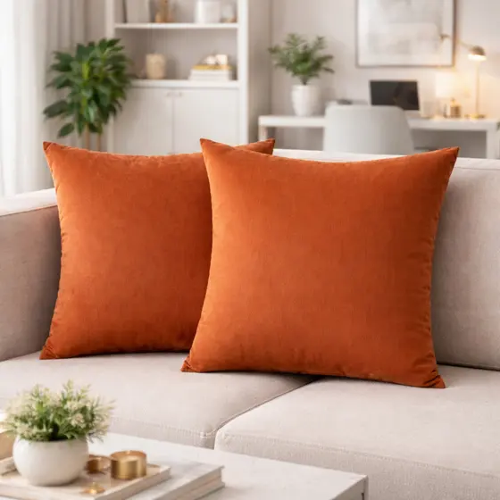 Kit 2 Capas de Almofada Luxo Suede Premium Tamanho 45x45 Com Zíper Invisível Conforto e Sofisticação