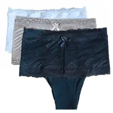 KIT 3 CALCINHA CINTA RENDA CÓS ALTO MODELADORA REDUZ MEDIDAS PÓS PARTO BARRIGA ZERO MATERNIDADE
