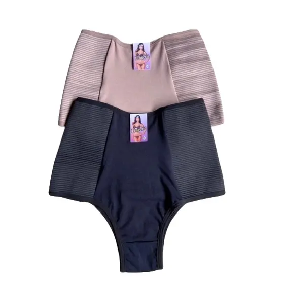 kIT 2 Calcinhas Cinta Alta Compressão Modeladora Lateral Barriga Zero, Redutora De Medidas