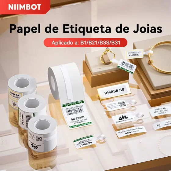 Niimbot B21/B1/B3S Papel De Rótulo De Joias , Preço De Óculos Adesivo Térmico De