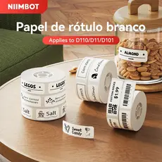 Niimbot D11/D110/D101 Etiquetas Brancas, Etiquetas de Código de Barras/Nome de Produto/Preço
