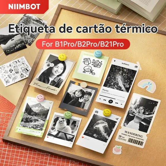 Niimbot B21Pro/B1Pro/B2Pro Etiqueta De Papelão Térmico Dedicada Térmica Para Fotos Adesivo Caderno De Papel