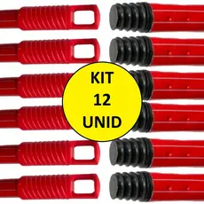 Kit com 12 Cabos para Vassoura 95cm Mop Rodo e Pá Condor de Metal Plastificado