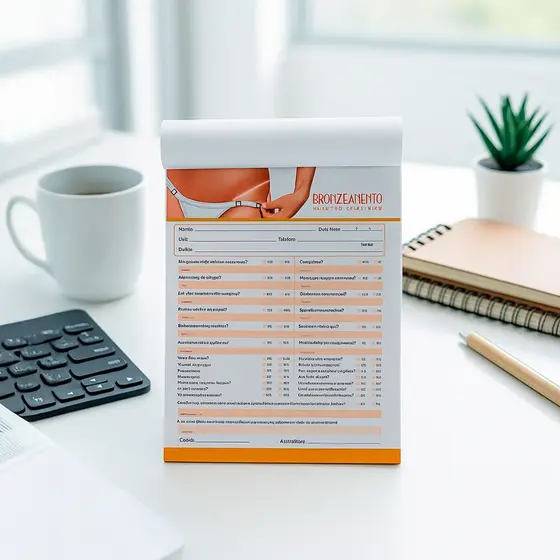1 Ficha Anamnese de Bronzeamento Bloco com 100 Fls - 14,8x21cm