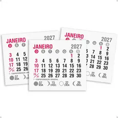 Bloco de Calendário p/ Ímã de Geladeira 2027 50/100 Unidades