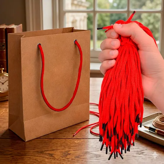 Cordão Alça para Sacola 100un 35cm 3 Cores