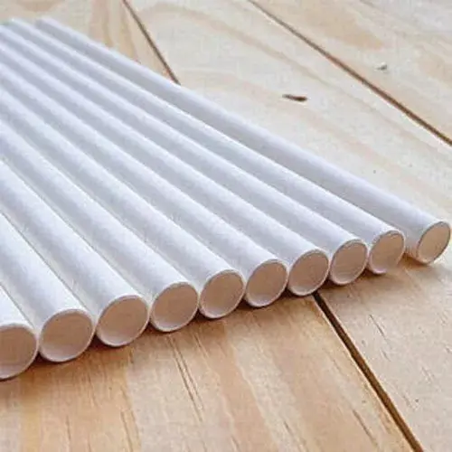 Kit 100 Canudos de Papel Branco Embalados Individualmente