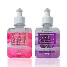 Kit 2 Gel Aromatizante Íntimo Beijável 240g 1 de Sabor Morango e 1 de Sabor Uva Cuidado Vaginal Swiss Beauty Belkit