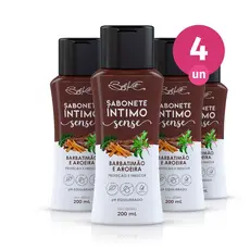 Kit 4 Sabonete Íntimo Sense com Extratos de Barbatimão e Aroeira 200ml Belkit