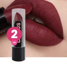 Kit 2 Batom Matte Vegano Dailus 10 Debochada Tom Vinho Intenso, Efeito Aveludado, com Manteiga de Karité